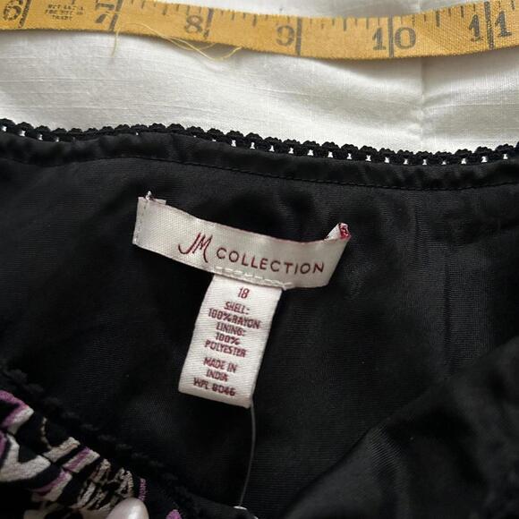 Y2K Black and purple paisley ruffle hem midi skirt size 18 - Picture 4 of 6